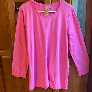 Focus Size Medium Magenta Soft Long Sleeve Top Fall Tunic Barbiecore Flowy